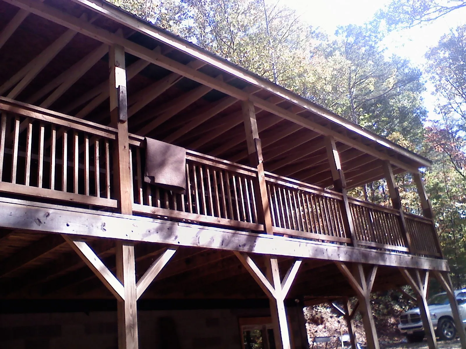 Timber framing under a new elevated porch and deck — Roof Leak Repair in Hereford by Roofing Brothers